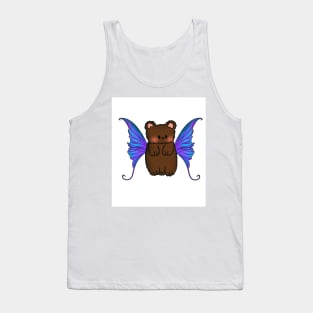 Fairy Teddy Bear with Blue, Teal and Purple  Wings Tank Top